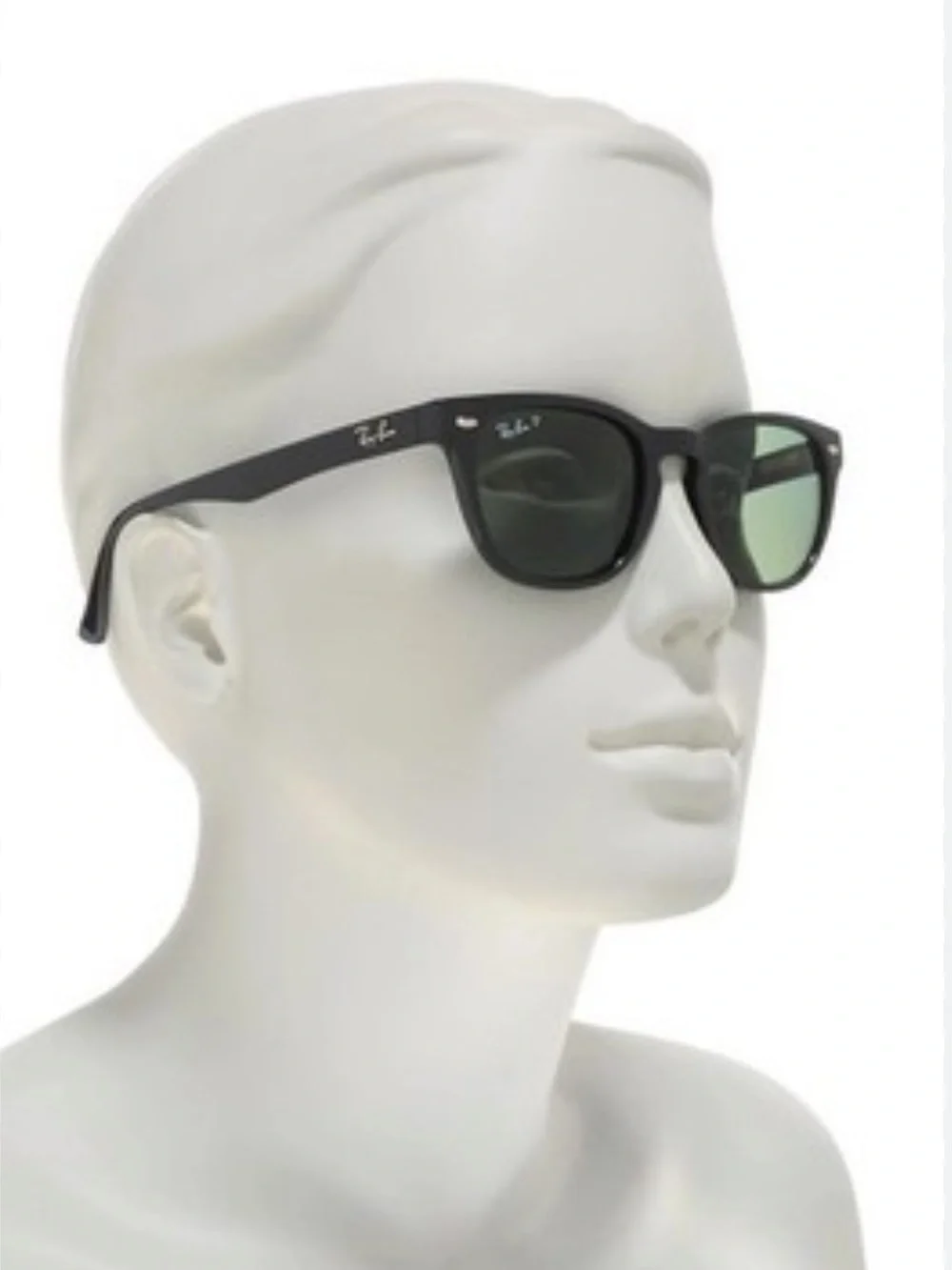 Ray-Ban Black Frame Sunglasses with Green Lenses